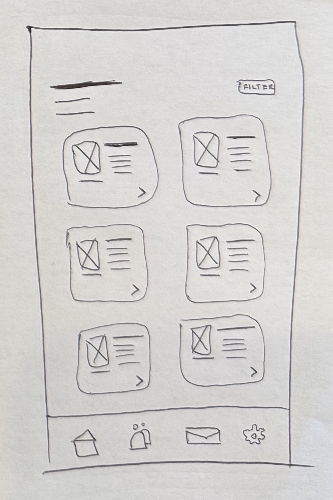 Paper wireframe sketch 1