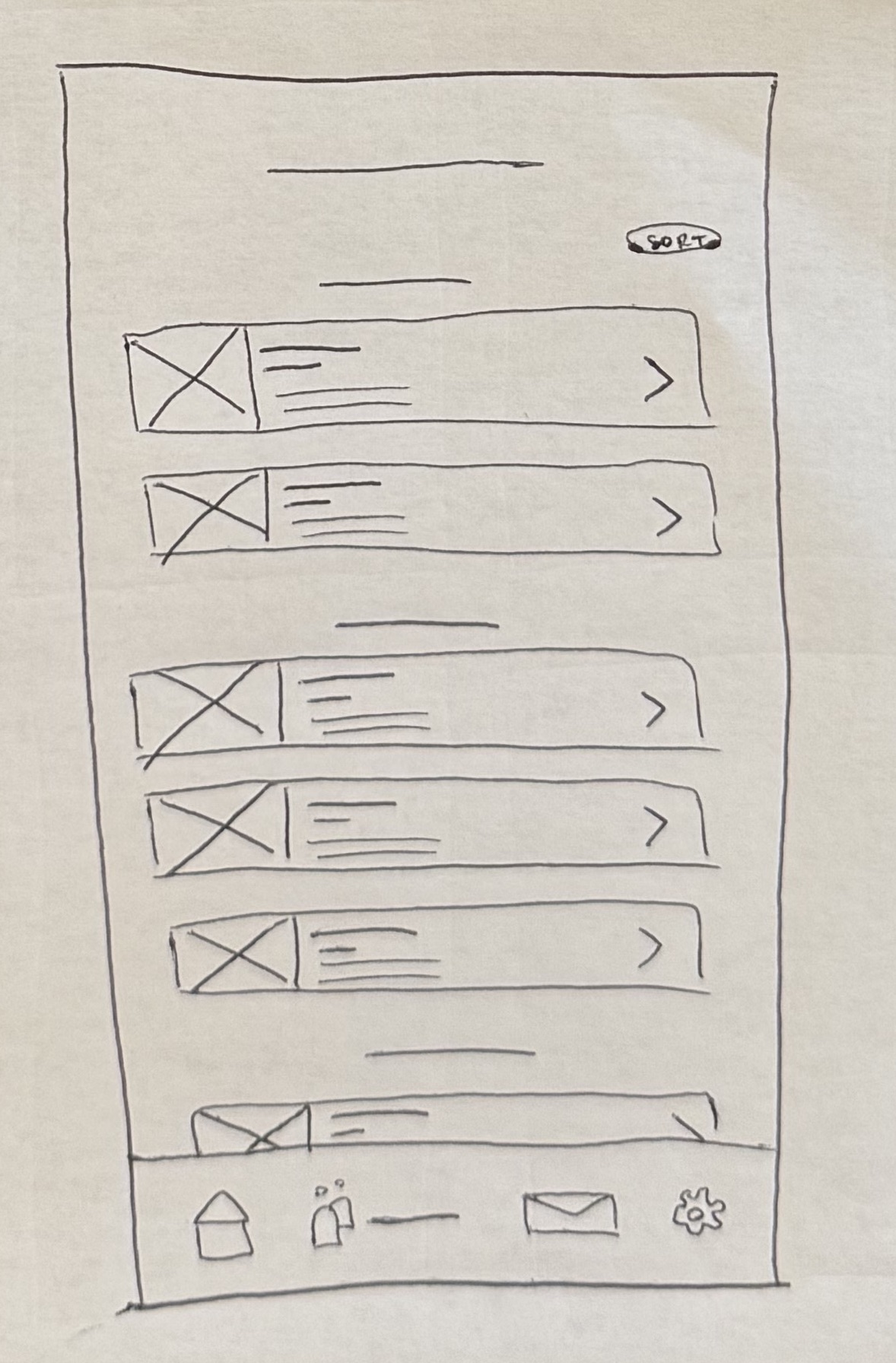 Paper wireframe sketch 2