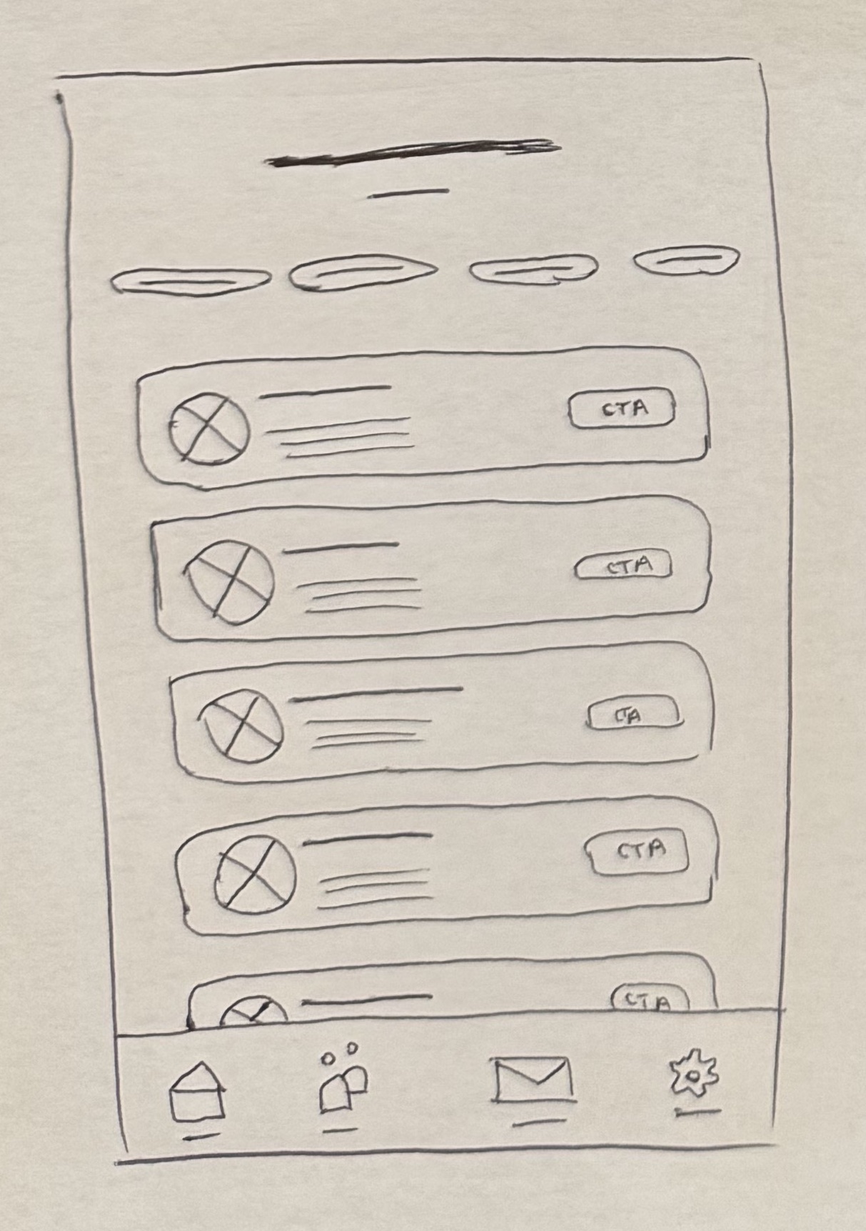 Paper wireframe sketch 3